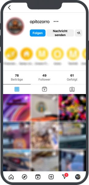 Instagram Profil mit 49 Followern